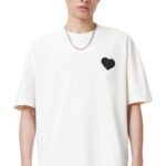 טי שירט שחורה Lover Embroidered