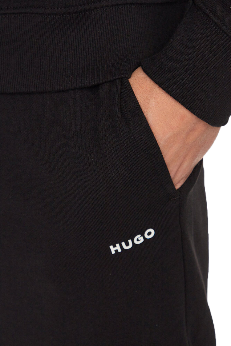 חליפת טרנינג הוגו hugo שחור דגם DapoDayote 100 אחוז כותנה קפוצ'ון מכנס לוגו
