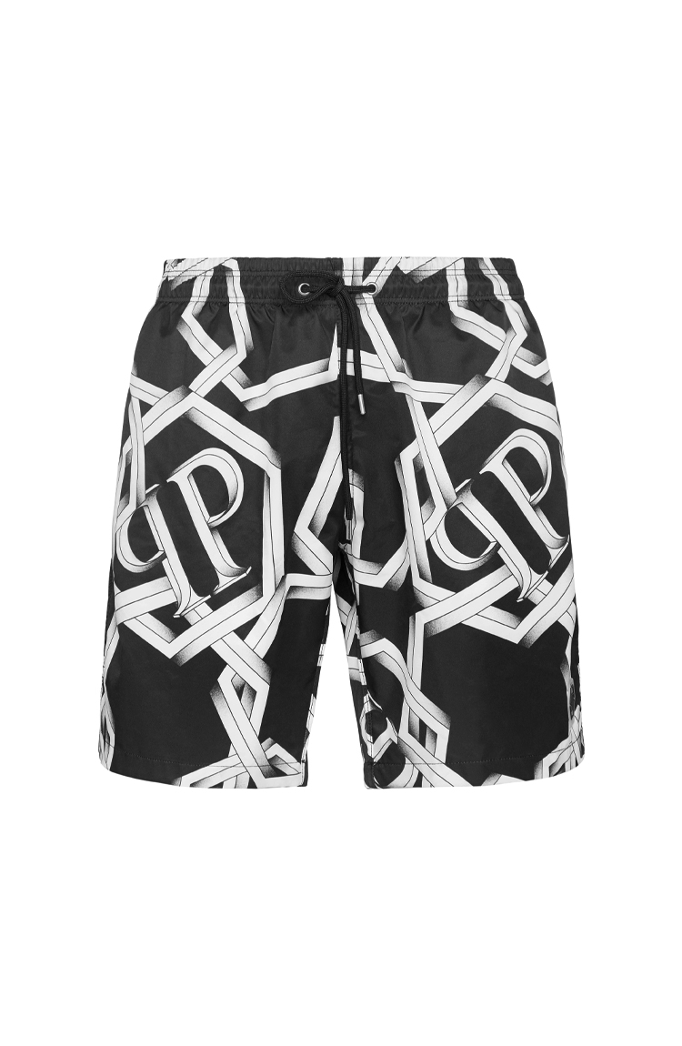 מכנס בגד ים שחור Boxer Chains