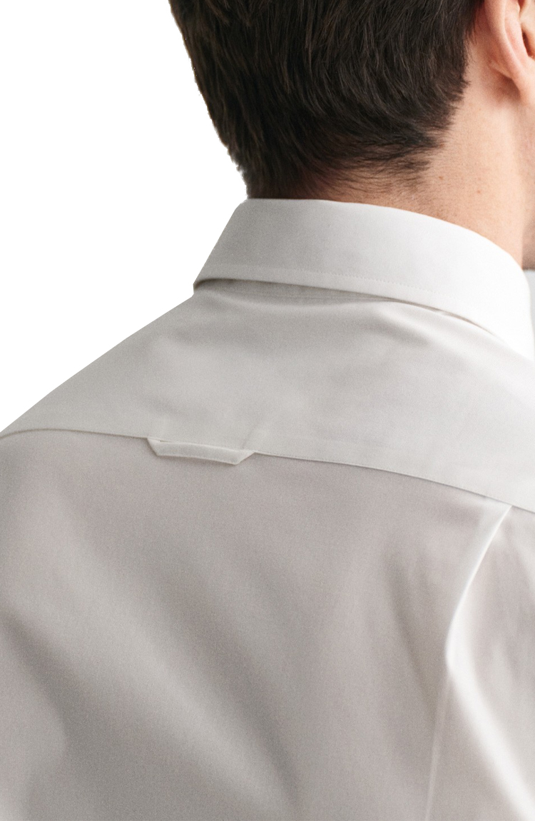 חולצה מכופתרת לבנה Slim Fit Stretch Poplin