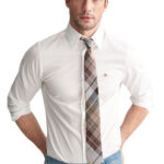 חולצה מכופתרת לבנה Slim Fit Stretch Poplin