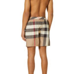מכנס בגד ים בז’ Checkered Swim Shorts