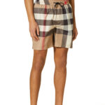 מכנס בגד ים בז’ Checkered Swim Shorts