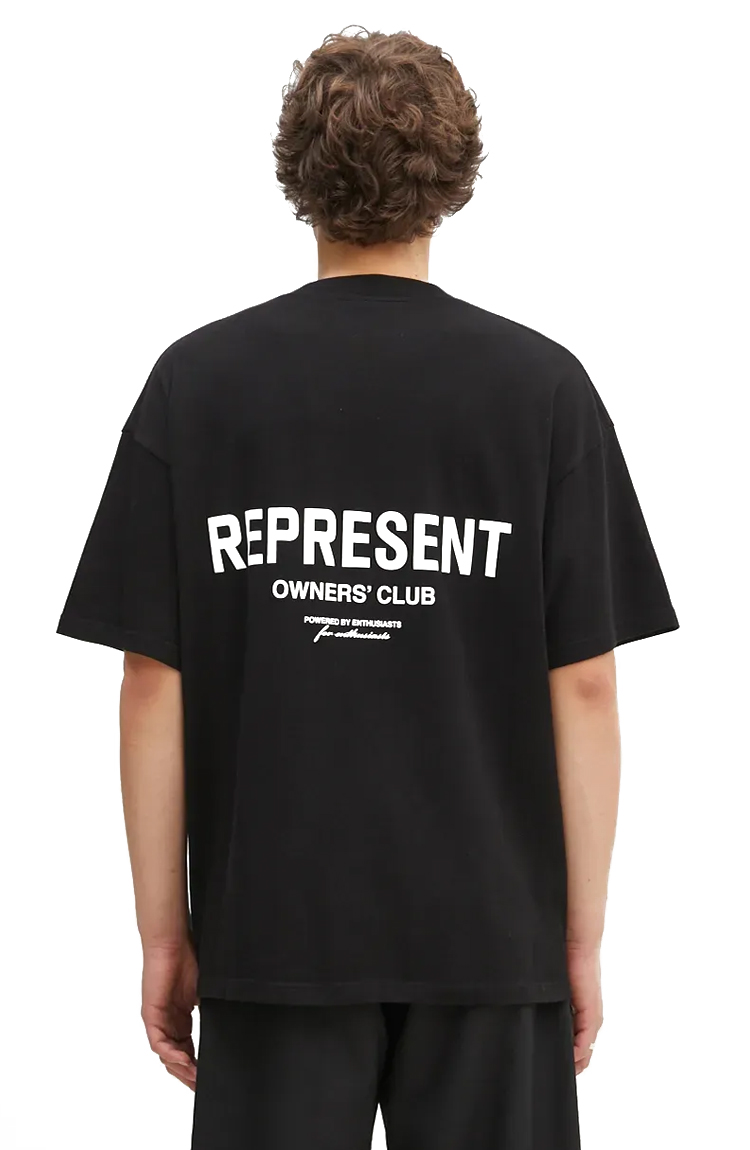 חולצת טי שירט REPRESENT אוברסייז עם הדפס לוגו מקדימה ומאחורה