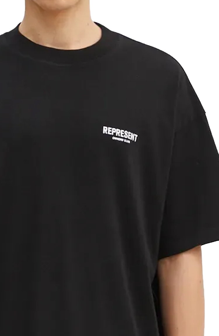 חולצת טי שירט REPRESENT אוברסייז עם הדפס לוגו מקדימה ומאחורה