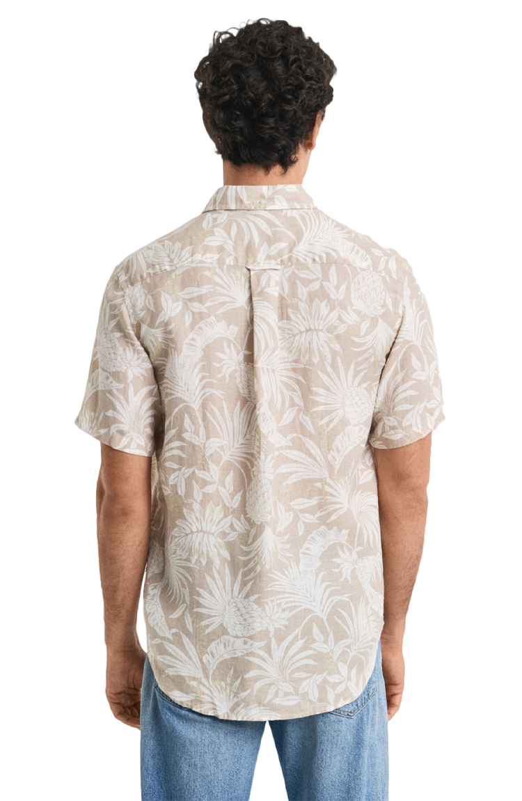 חולצת פשתן קצרה קרם REG BOTANICAL LINEN