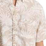 חולצת פשתן קצרה קרם REG BOTANICAL LINEN