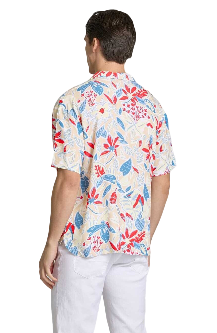 חולצת חוף לבן/פרחוני BEACH SHIRT