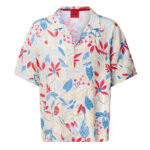 חולצת חוף לבן/פרחוני BEACH SHIRT