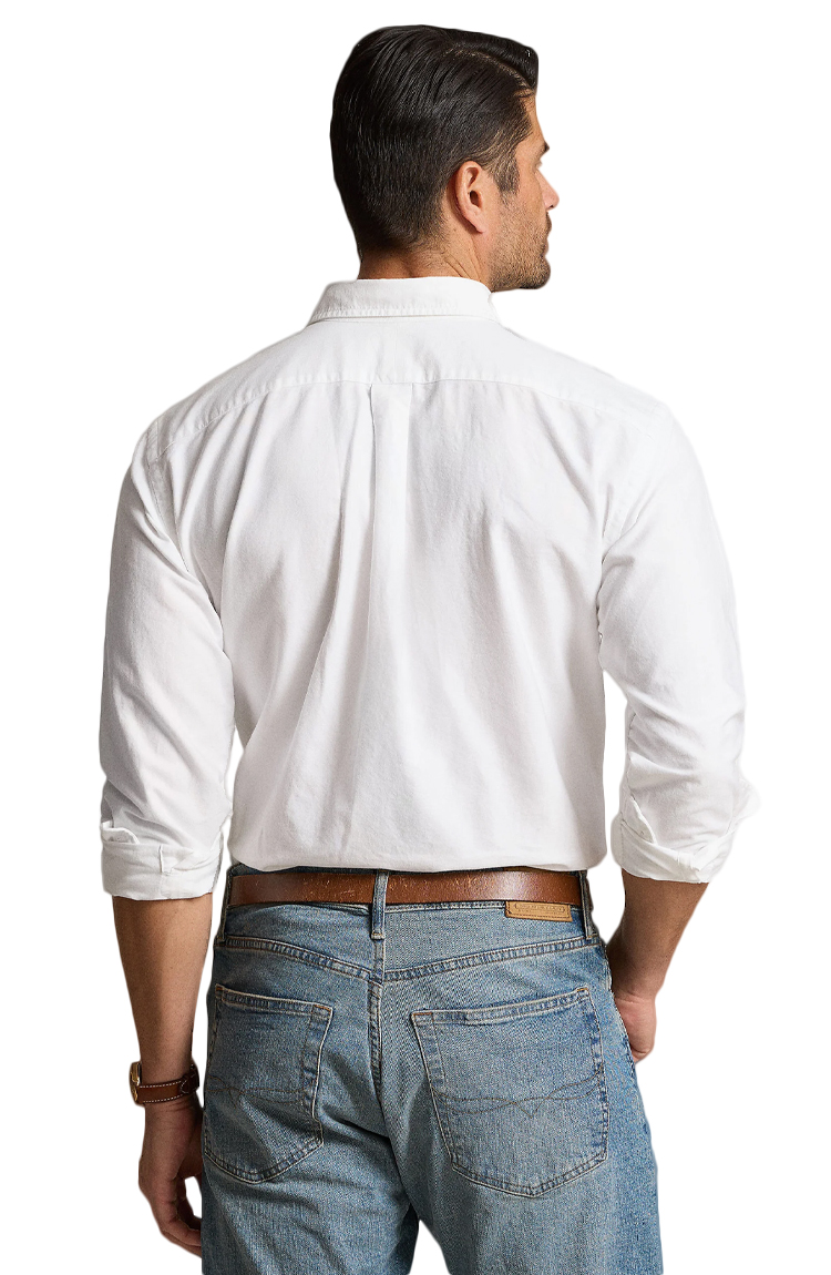 חולצה מכופתרת לבנה Custom Fit Oxford Shirt