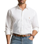 חולצה מכופתרת לבנה Custom Fit Oxford Shirt