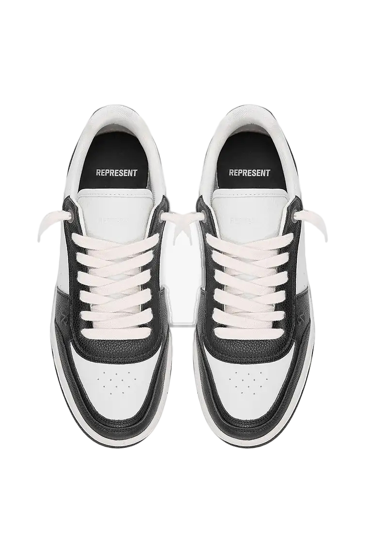 סניקרס עור שחור/לבן Initial Sneaker