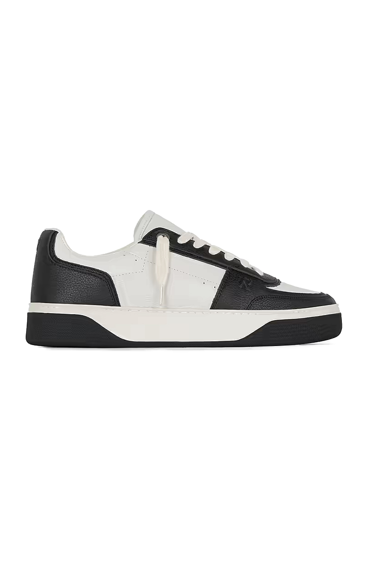 סניקרס עור שחור/לבן Initial Sneaker