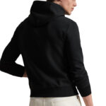 קפוצ’ון פולו ראלף לורן polo ralph lauren שחור דגם Double-Knit Hoodie תשלובת כותנה כיס קנגורו רקמה
