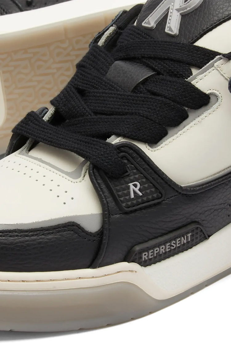 סניקרס עור לבן/שחור Studio Sneaker