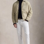 ז’קט רוח פולו ראלף לורן polo ralph lauren חאקי דגם Bi-Swing Jacket פוליאסטר ממוחזר מרופד רקמה