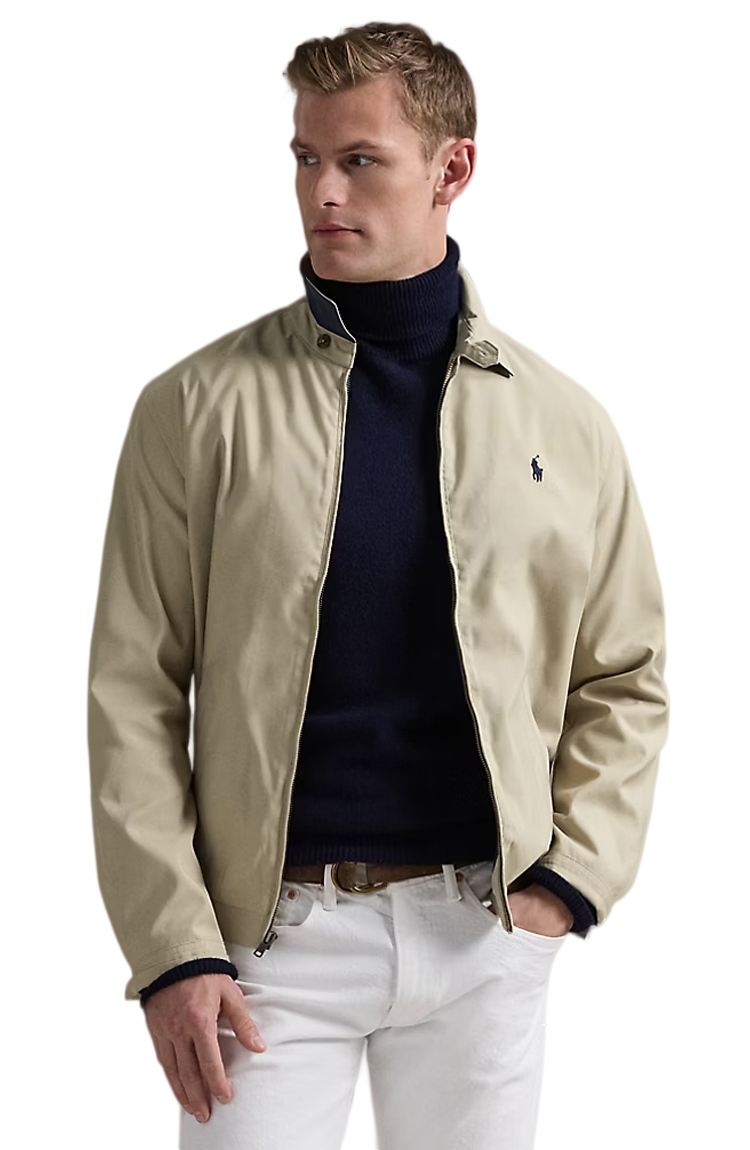 ז'קט רוח פולו ראלף לורן polo ralph lauren חאקי דגם Bi-Swing Jacket פוליאסטר ממוחזר מרופד רקמה