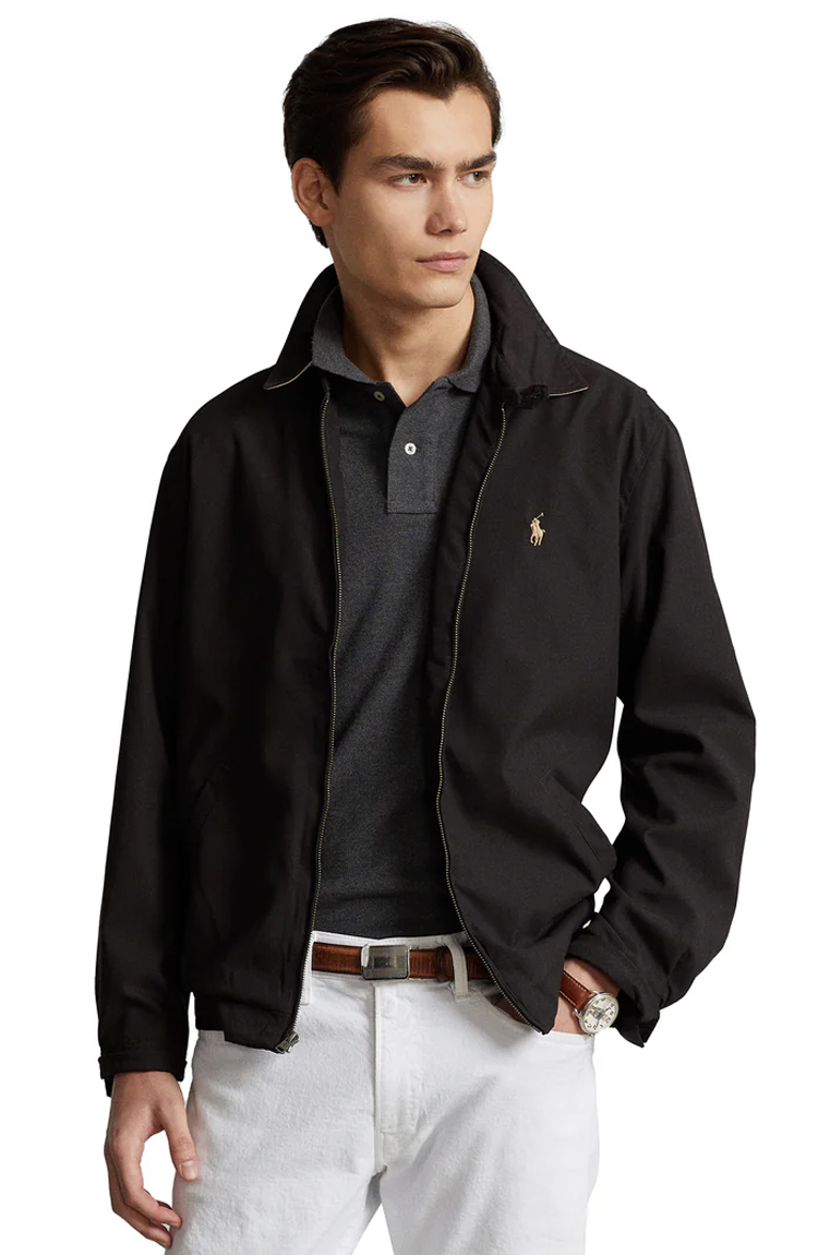 ז'קט רוח פולו ראלף לורן polo ralph lauren שחור דגם Bi-Swing Jacket פוליאסטר ממוחזר מרופד רקמה