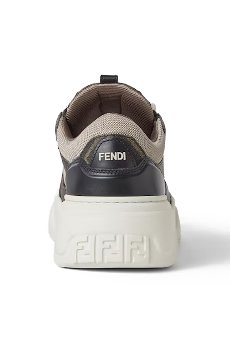 סניקרס עור חום/לבן Fendi Force Trainers