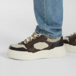 סניקרס עור חום/לבן Fendi Force Trainers