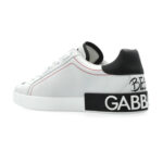 סניקרס עור לבן/שחור Graphic Printed Low-Top