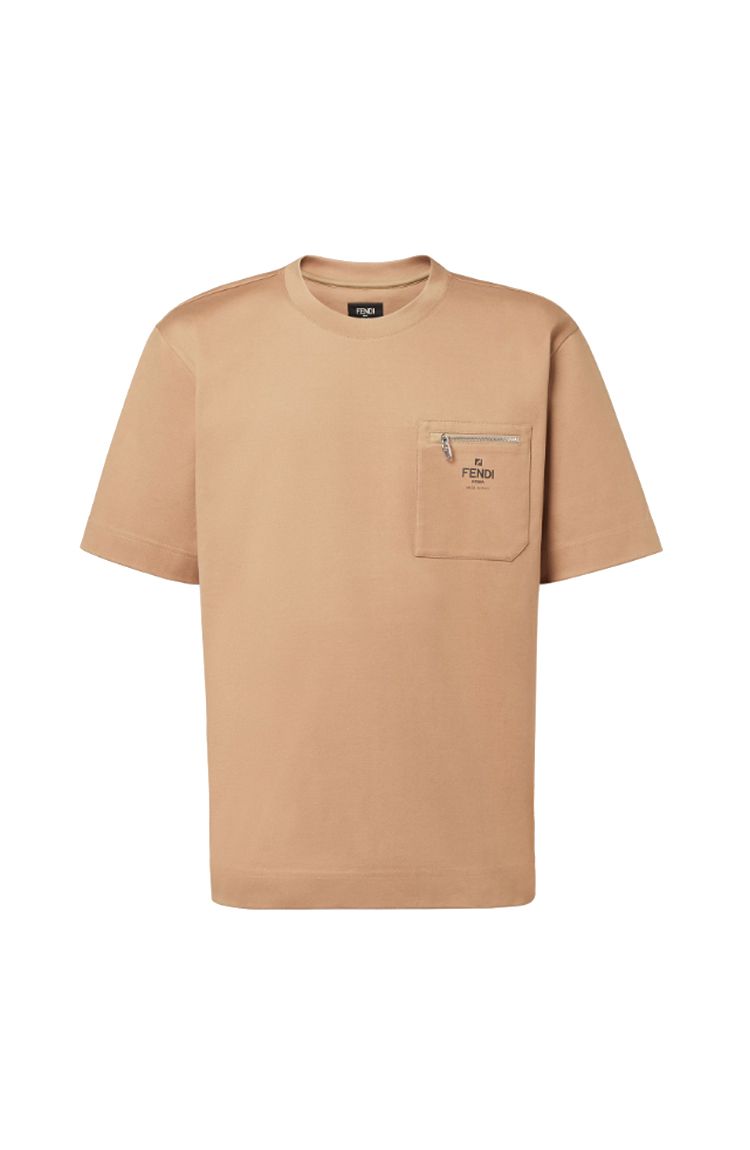טי שירט חומה FENDI ZIP