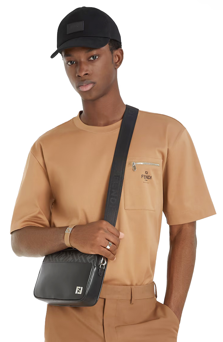טי שירט חומה FENDI ZIP