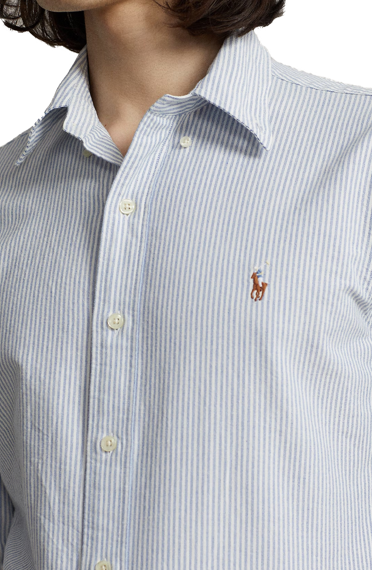 חולצת פסים מכופתרת Custom Fit Oxford