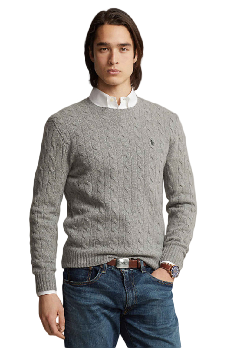 סריג צמר/קשמיר אפור Wool-Cashmere Jumper