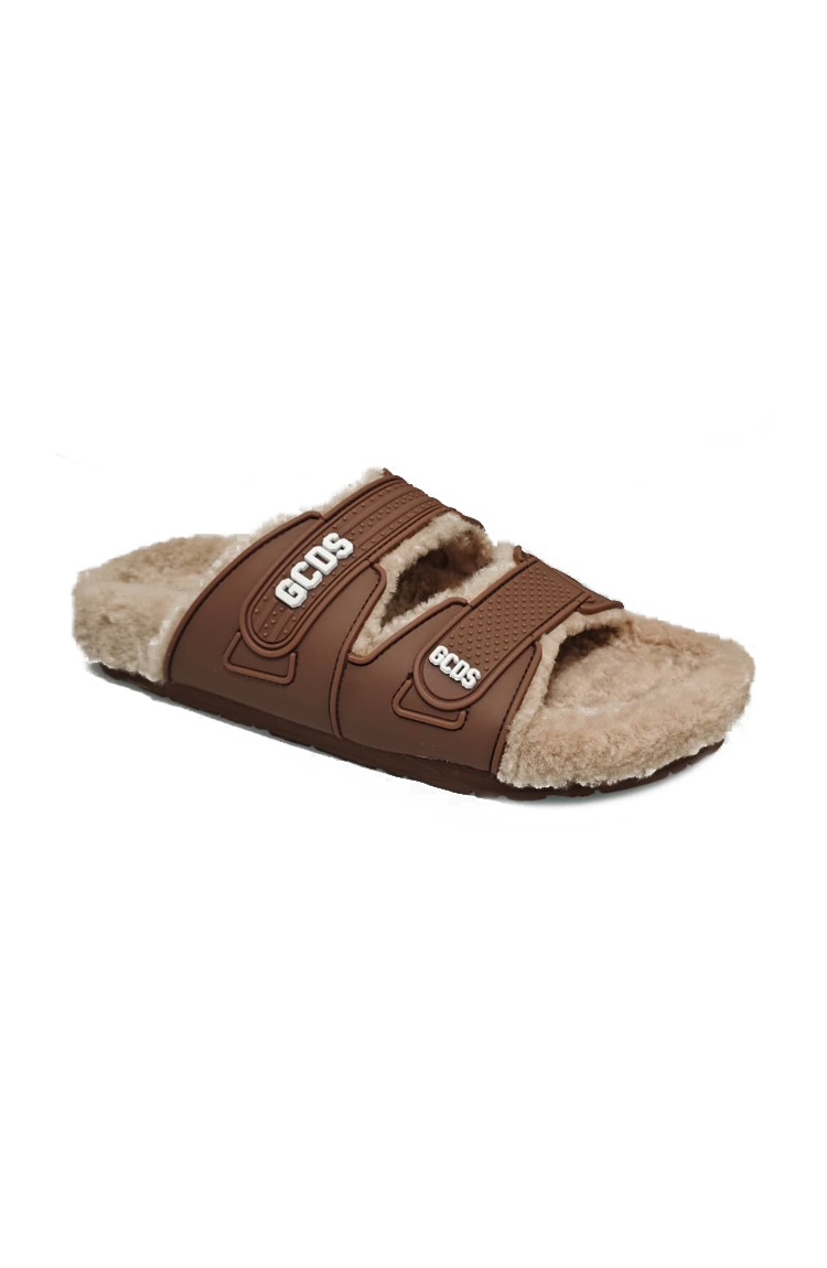 כפכפי פרווה חומים FURRY SLIDES
