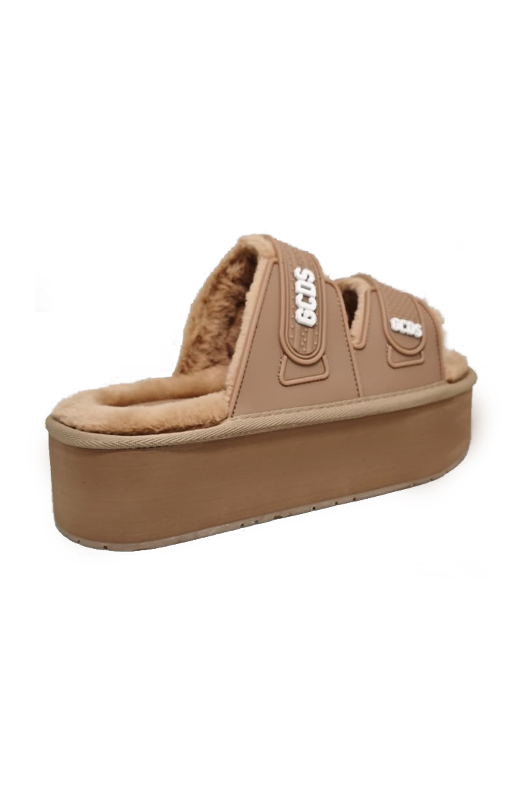 כפכפי פלטפורמה קאמל FURRY SLIDES