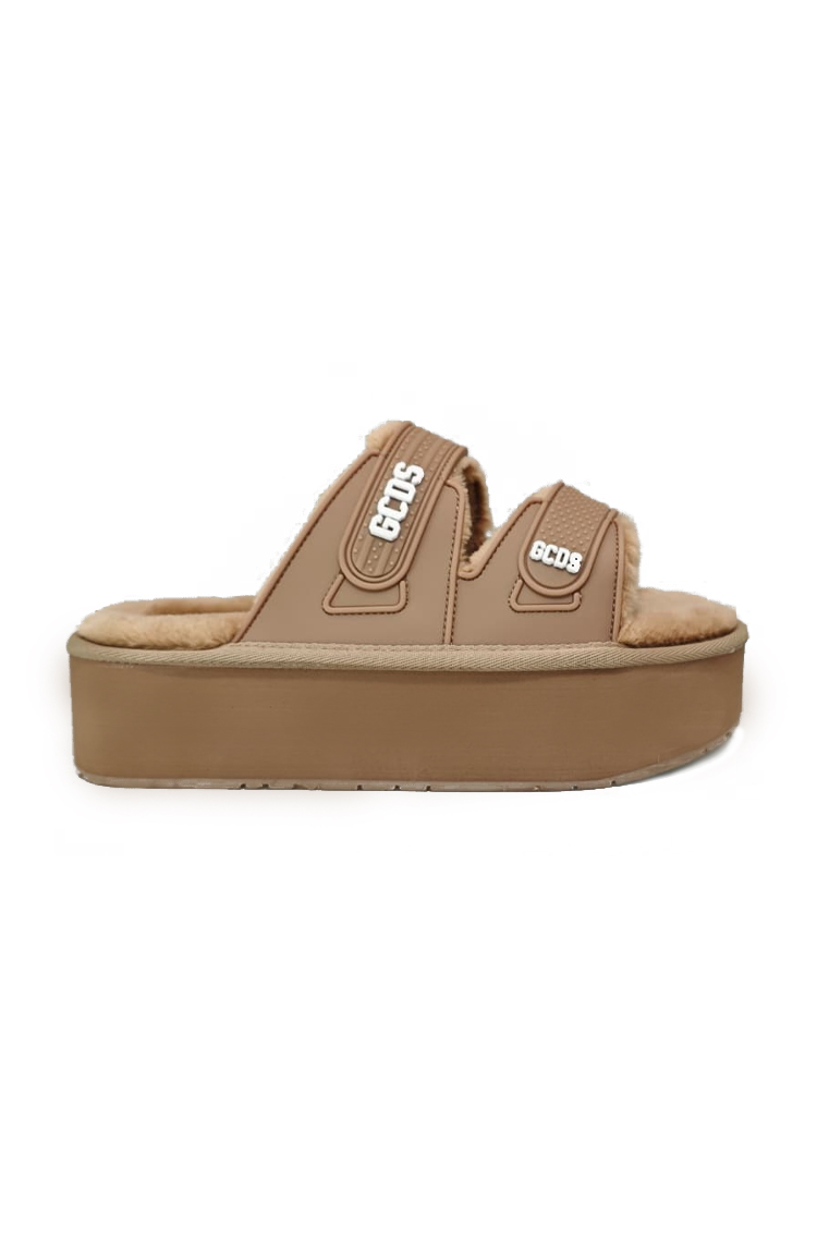 כפכפי פלטפורמה קאמל FURRY SLIDES