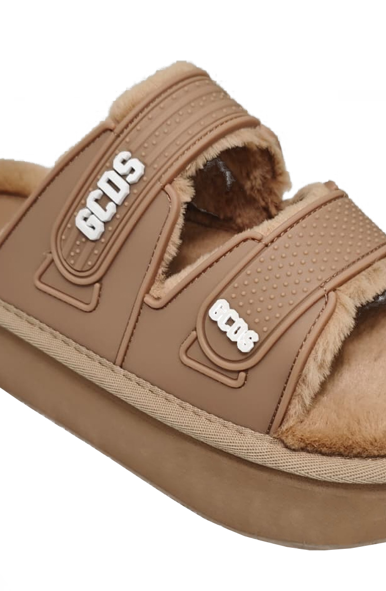 כפכפי פלטפורמה קאמל FURRY SLIDES