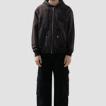קפוצ’ון שחור Faded Zip Up Hoodie