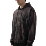 קפוצ’ון שחור Faded Zip Up Hoodie