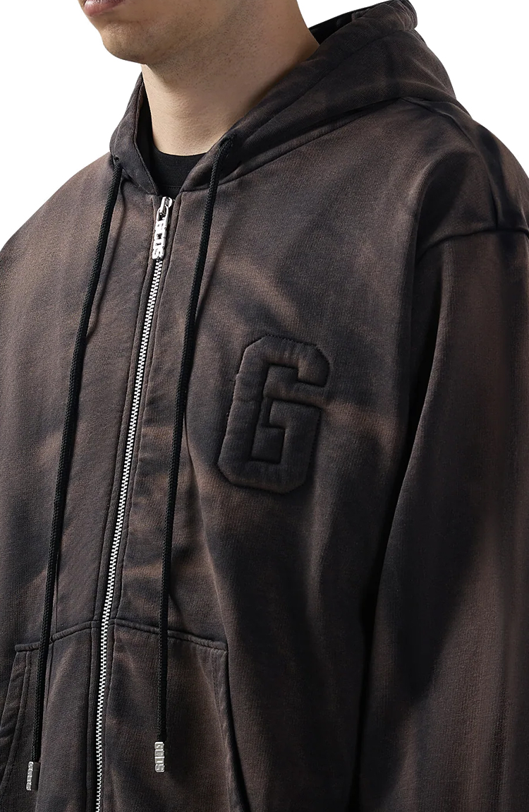 קפוצ’ון שחור Faded Zip Up Hoodie