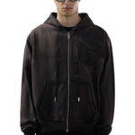 קפוצ’ון שחור Faded Zip Up Hoodie