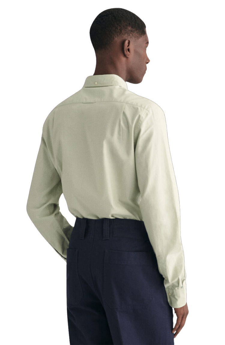 חולצה מכופתרת ירוקה Slim Fit Poplin