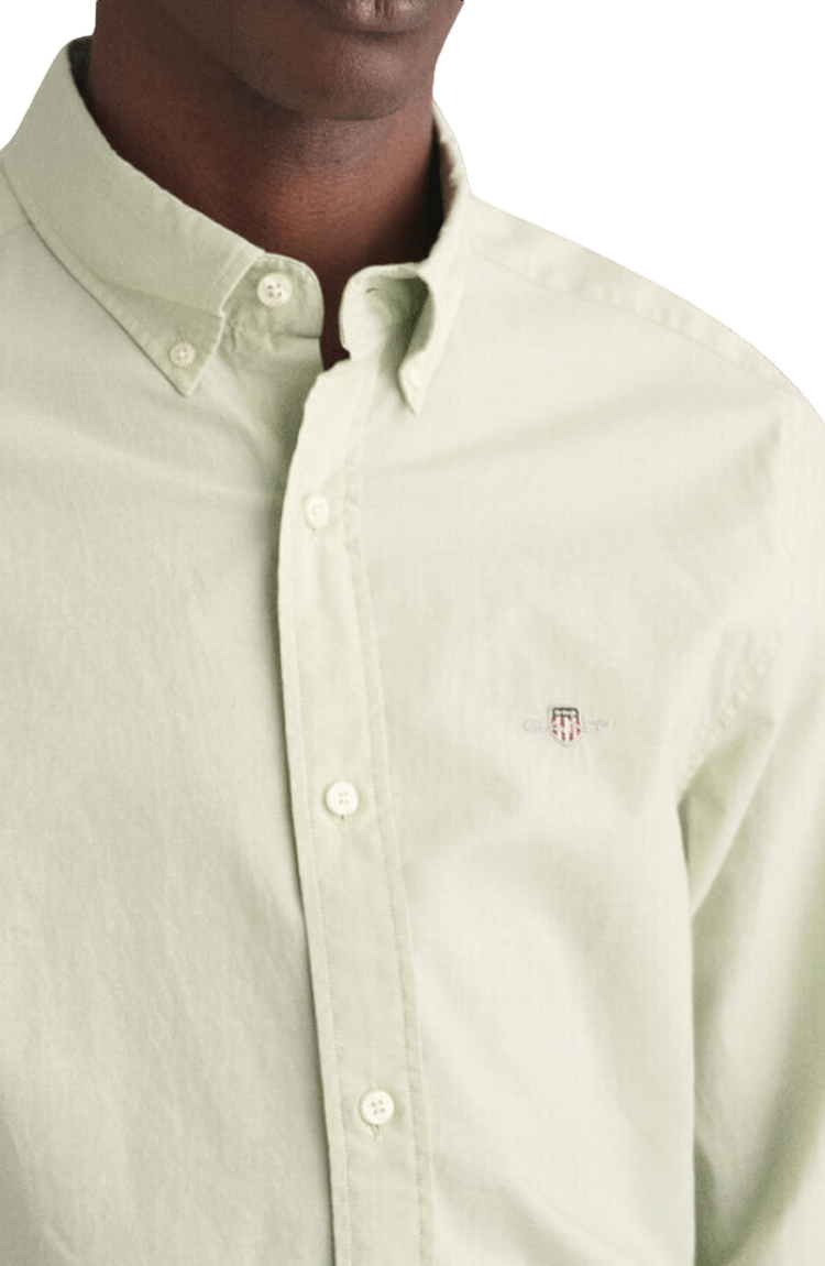 חולצה מכופתרת ירוקה Slim Fit Poplin