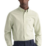 חולצה מכופתרת ירוקה Slim Fit Poplin