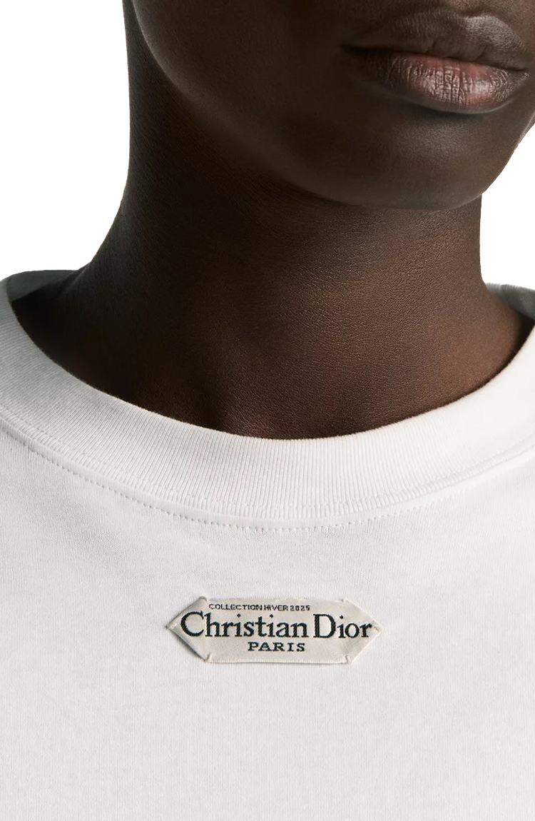 טי שירט לבנה Dior Paris Tag