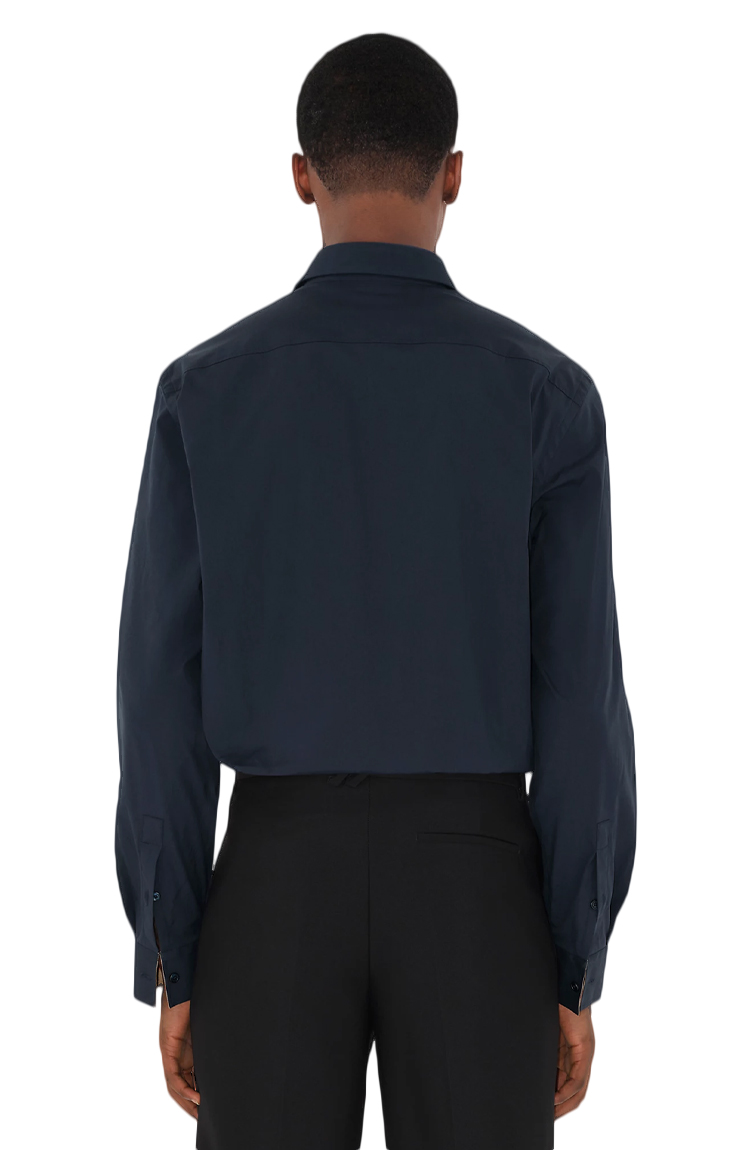 חולצה מכופתרת כחולה Slim Fit Stretch
