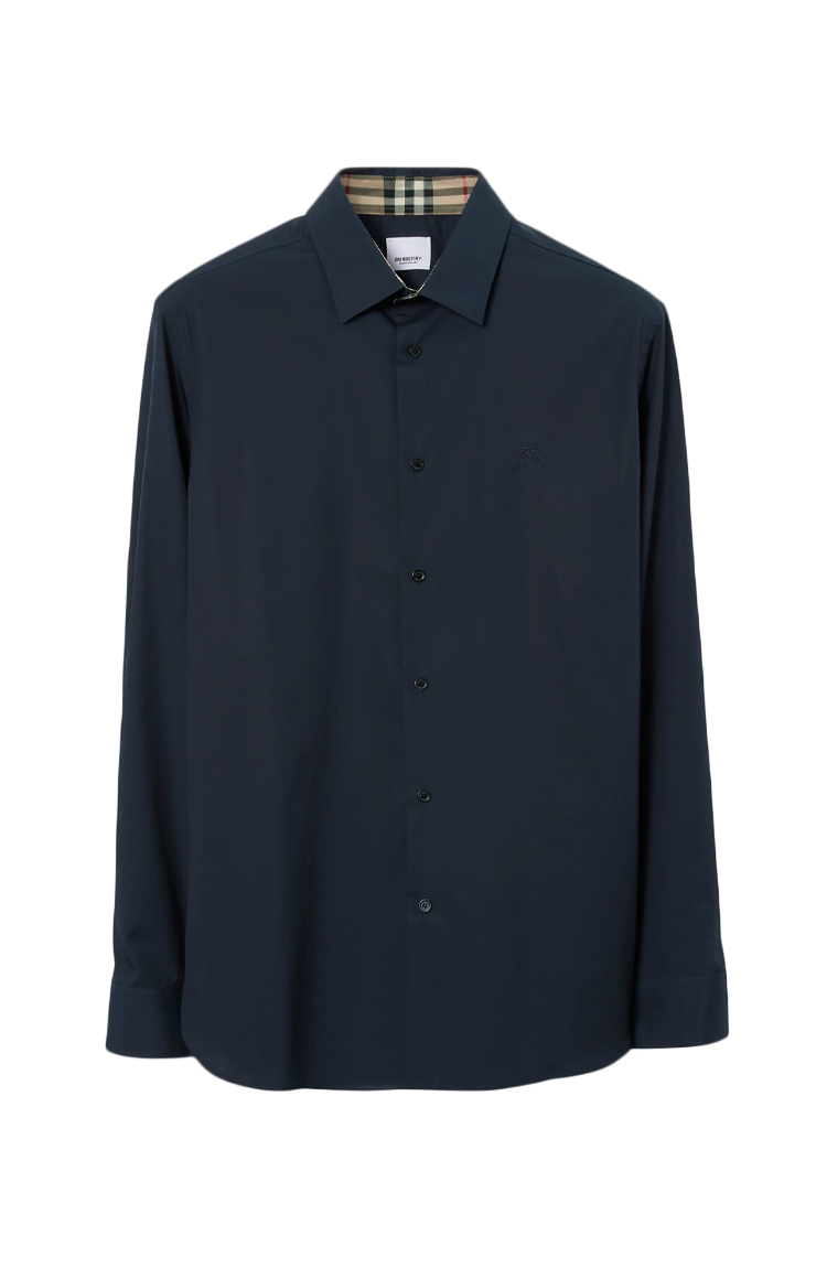 חולצה מכופתרת כחולה Slim Fit Stretch