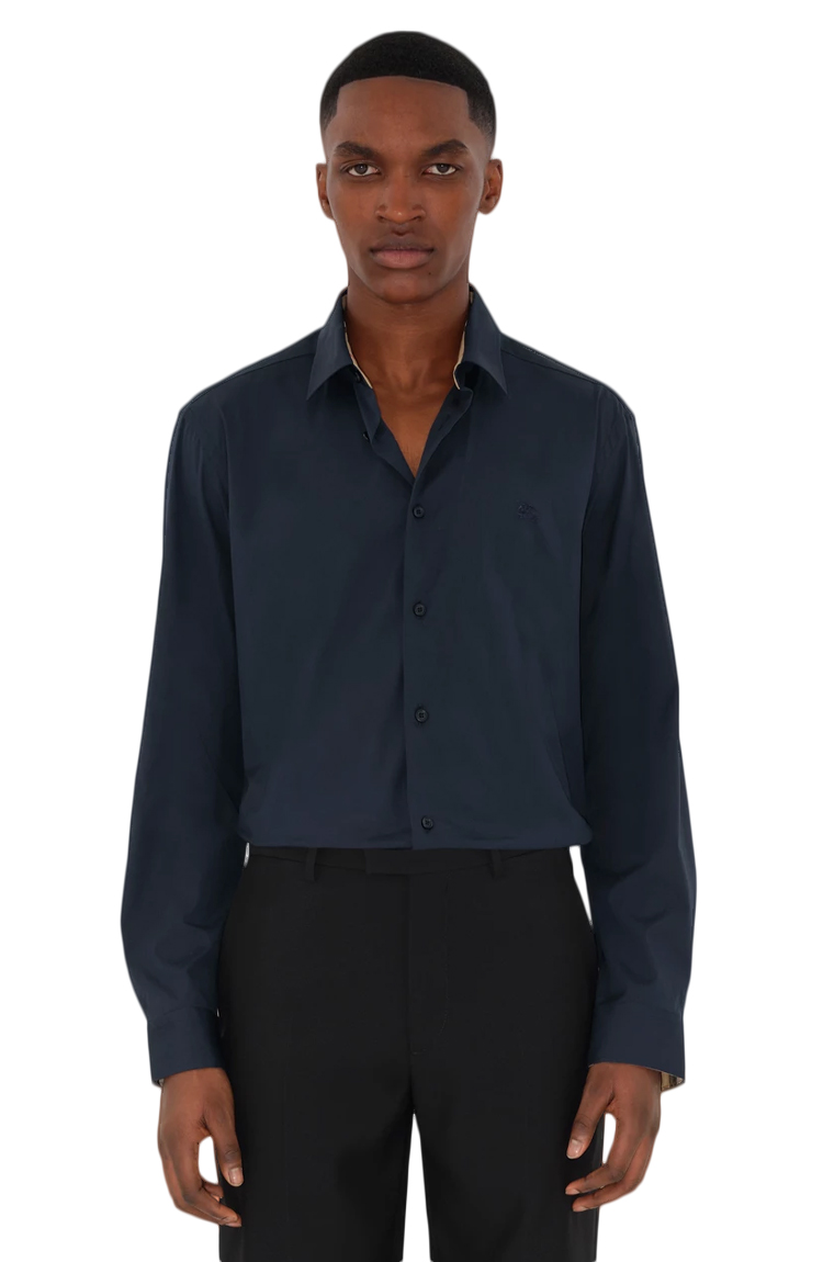 חולצה מכופתרת כחולה Slim Fit Stretch