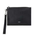 תיק קלאץ’ עור שחור 691 Clutch Smooth Bag