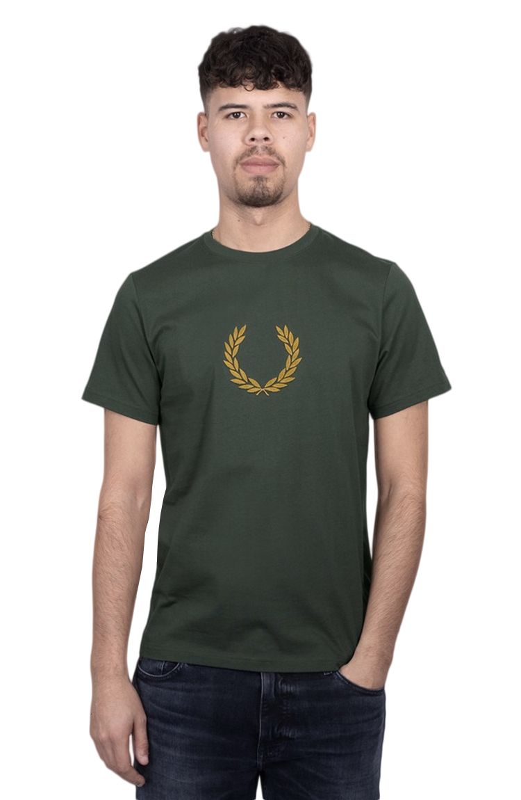 טי שירט ירוקה Textured Laurel Wreath