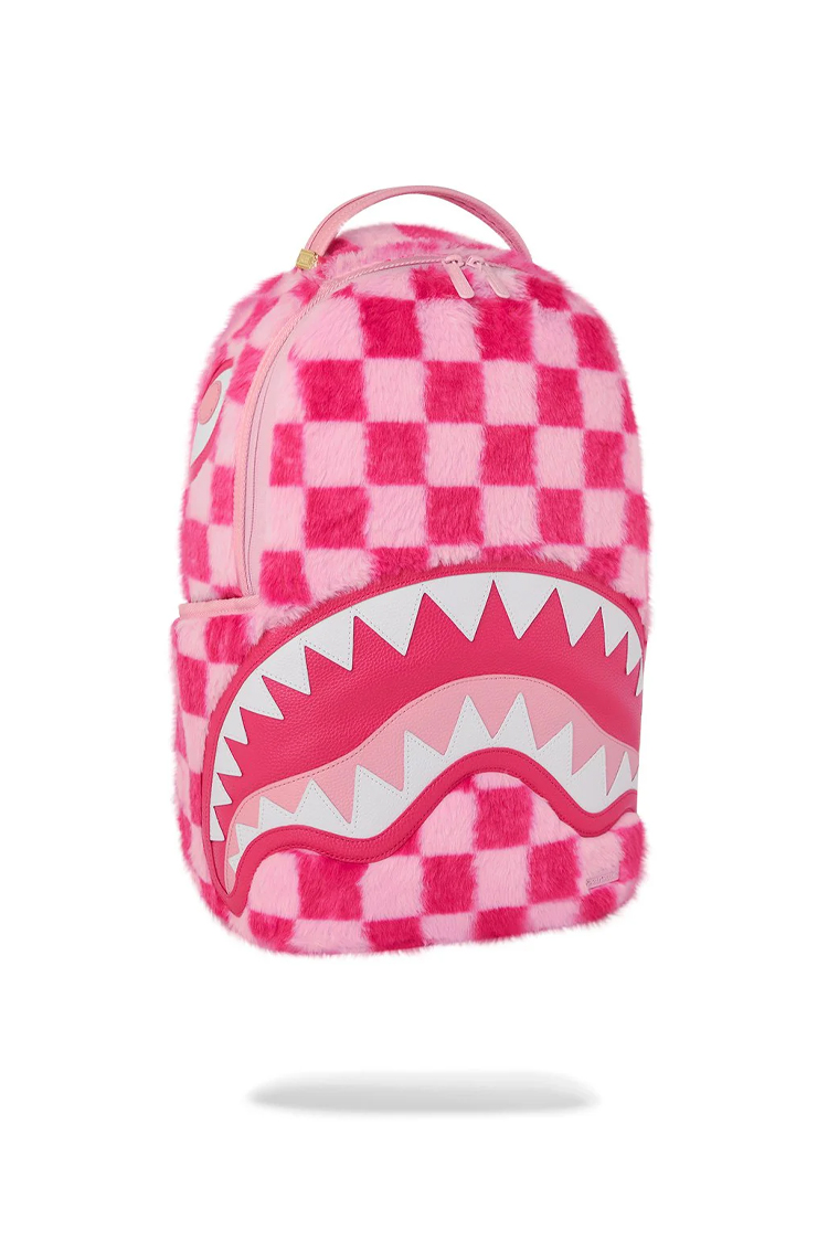 תיק גב פרוותי ורוד PINK FUR CHECK DLXSF