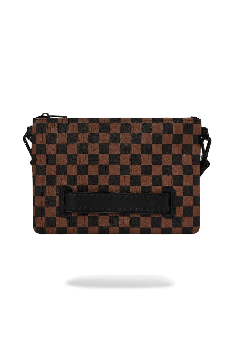 תיק קלאץ’ חום/שחור BIG CITY EMBOSS CROSSBODY