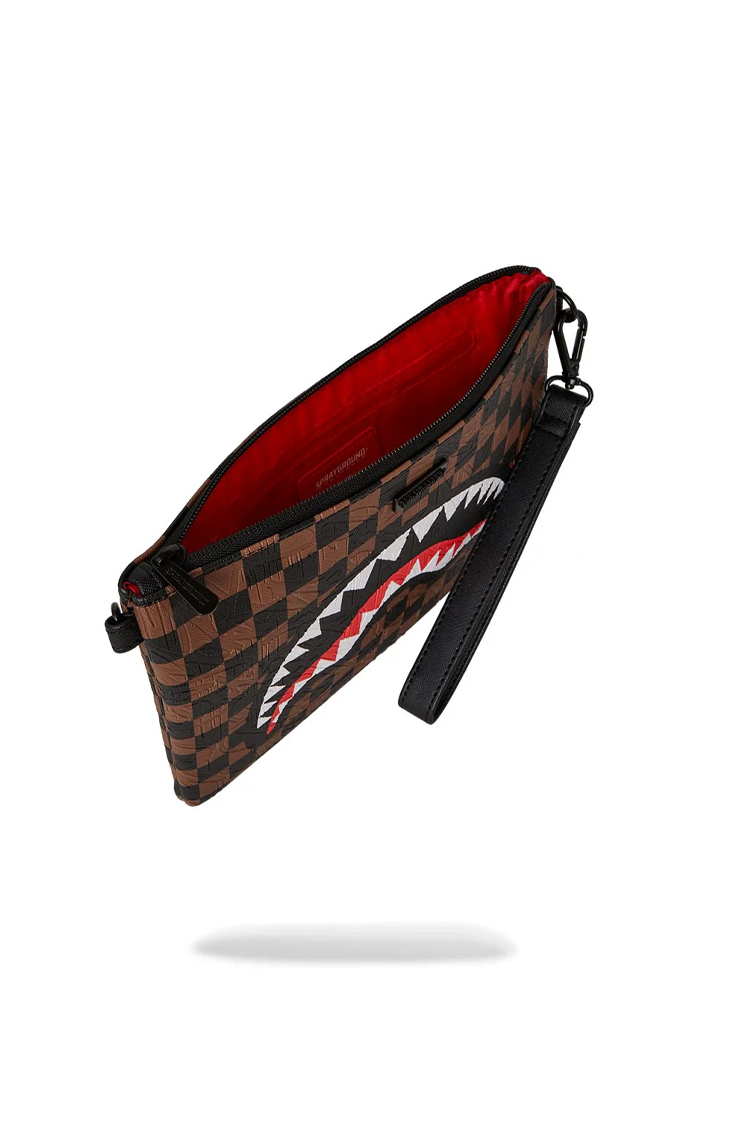 תיק קלאץ’ חום/שחור BIG CITY EMBOSS CROSSBODY
