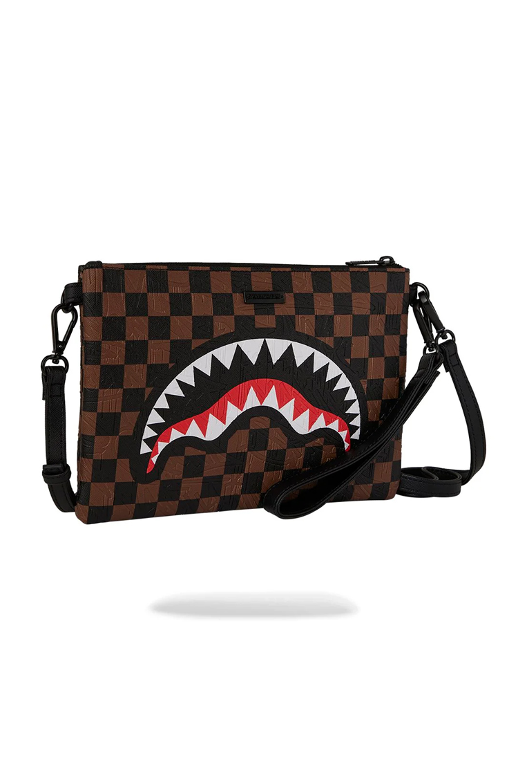 תיק קלאץ' חום/שחור BIG CITY EMBOSS CROSSBODY